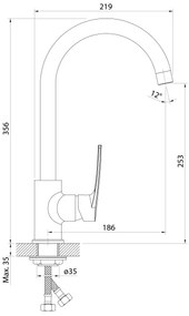 Samona - Miscelatore per lavello KORANA 35,6 cm cromo lucido