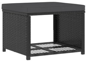 Set Divani da Giardino 4 pz in Polyrattan Nero