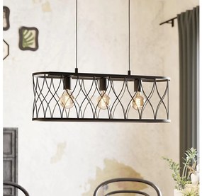 Eglo 43554 - Lampadario su corda GILTSPUR 3xE27/40W/230V