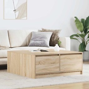 Tavolino Da Salotto Con Cassetti Rovere Sonoma 100x100x40 Cm /