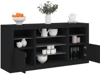 Credenza con Luci LED Nera 142,5x37x67 cm 3209087