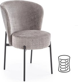 Sedia K590 in tessuto CREMONA color grigio con struttura nera – 55x66x80 cm