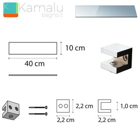Kamalu - pensile bagno in vetro 40cm vitro-120