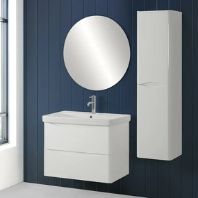Mobile bagno sospeso 80 cm bianco lucido con specchio reversibile Zen