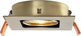 Faretto da incasso smart ottone quadrato con WiFi GU10 - Artemis