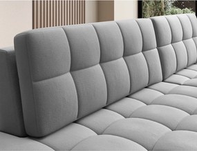 Divano angolare grigio allungabile (con penisola a destra/con chaise lounge) con rivestimento in velluto Blezalt – ELTAP