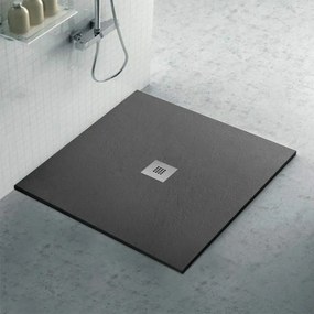 Piatto doccia ardesia 90x90 resina effetto pietra antracite Karen