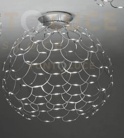 Lamoi lampada da soffitto media cromo a led 2700k 8035lm 72w d.60cm
