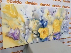 Stampa su tela – Tulipani gialli in acquerello