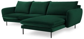 Divano angolare in velluto verde scuro (angolo destro) Vienna - Cosmopolitan Design