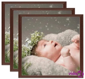 vidaXL Cornici Foto Collage 3 pz Parete o Tavolo Rosso Scuro 50x50 cm