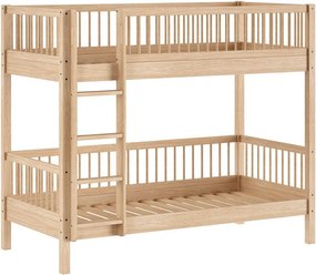 Letto da bambini a castello di colore naturale in faggio massiccio con rete inclusa 90x200 cm Forrest – Vipack