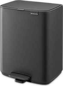 Cestino per la spazzatura grigio scuro in acciaio con pedale 12 l Bo – Brabantia
