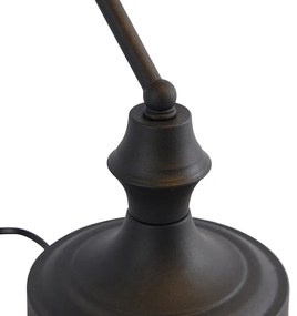 Lampada da notaio classica nera con vetro a specchio fumè - Banker