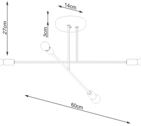 Sollux SL.1451 - Lampadario a sospensione con supporto rigido NORAH 4xE27/15W/230V nero