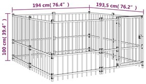 Gabbia per Cani da Esterno in Acciaio 3,75 m²