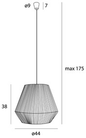 MAXLIGHT P0584 - Lampadario a sospensione con filo PRASLIN 1xE27/15W/230V diametro 44 cm beige