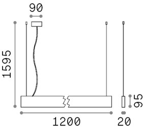 Sospensione Modulare Moderna Linus Alluminio Nero Led 32W 3000K Luce Calda