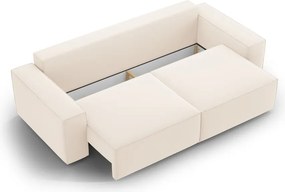 Divano beige allungabile/con contenitore con rivestimento in velluto 247 cm Jodie – Micadoni