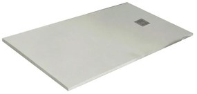 Piatto doccia in resina Strato L 160 x L 80 x H 3 cm bianco effetto pietra