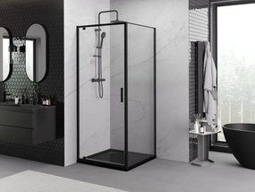 Mexen Exo-BR cabina doccia ribaltabile 100 x 100 cm, trasparente, nera - 8181-100-100-70-00
