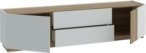 Mobile TV Da Terra 200 Cm 2 Ante 2 Cassetti Rovere Valencia E Secret Grey Lewis
