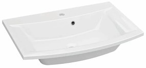 Lavabo integrale rettangolare L 71.5 cm in resina bianco