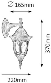 Rabalux 8371 - Applique da esterno MILANO 1xE27/60W/230V