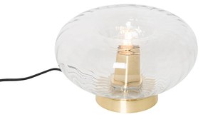 Lampada da tavolo Art Déco dorata con vetro - Ayesha