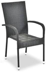 Sedia da giardino in rattan artificiale nero Paris - Bonami Essentials