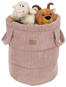 Cesta per giochi da bambino rosa in tessuto ø 39x50 cm – Meowbaby