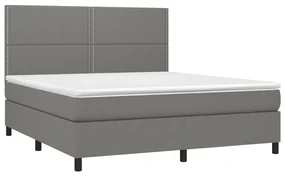 Giroletto a molle con materasso grigio scuro 160x200 cm tessuto