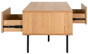 Tavolino color naturale con piano effetto rovere 50x100 cm Kyoto - House Nordic