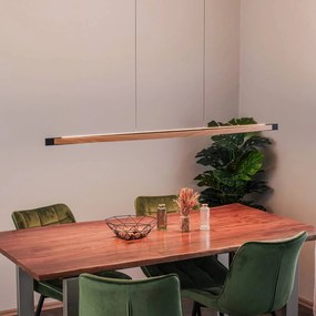 Quitani Lampada a sospensione Kiera, rovere/nero, 138 cm