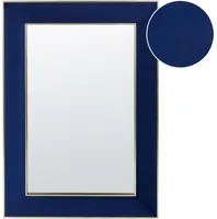 Specchio da parete in velluto blu 50 x 70 cm cornice decorativa con ganci glamour appeso da terra per soggiorno camera da letto spogliatoio