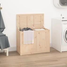Contenitore Per Bucato 88,5x44x66 Cm Legno Massello Pino /