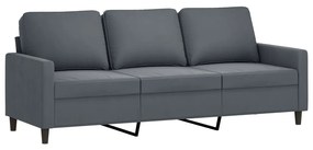 Set di divani 2 pz con cuscini grigio scuro in velluto