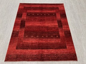 Loribaft Tappeto 190 x 150 Rosso (Iran) Annodato A Mano