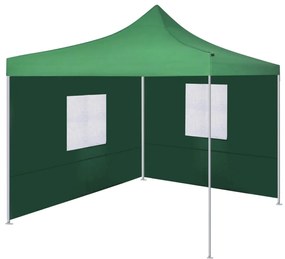 Tenda Pieghevole con 2 Pareti 3x3 m Verde