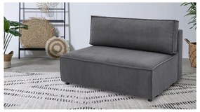 Modulo divano in velluto a coste grigio scuro, pezzo centrale Nihad modular - Bobochic Paris