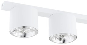 Plafoniera Moderna 3 Luci Faretti Ptah In Acciaio Bianco