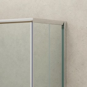 Box doccia dimensioni 140x80 vetro trasparente altezza 180cm K410 - KAMALU