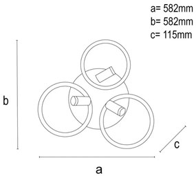 Plafoniera LED dimmerabile LED/70W/230V 3000-6500K nero/marrone + +TC