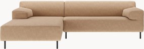 Divano angolare in tessuto marrone-beige/nero freistil180