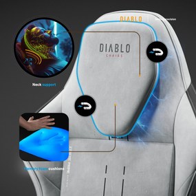 Sedia da gaming grigia Diablo X.One Prime, Normal Size, Nightwolf Moon