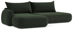 Divano angolare verde scuro allungabile (con penisola a sinistra/con chaise lounge) Hale – Makamii