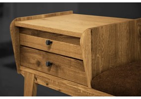 Panca con cassetti in legno di quercia con seduta arancione Retro - The Beds