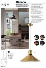 Redo 01-1462 - Lampadario a sospensione con filo KIMONO 1xE27/42W/230V diametro 39,5 cm nero