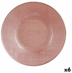 Piatto da pranzo Rosa Vetro 21 x 2 x 21 cm (6 Unità)