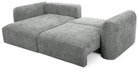 Divano angolare grigio allungabile/con contenitore (con penisola a sinistra/con chaise lounge) con rivestimento in ciniglia Mele – Makamii